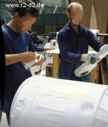 Two happy ILMers casting R2 parts