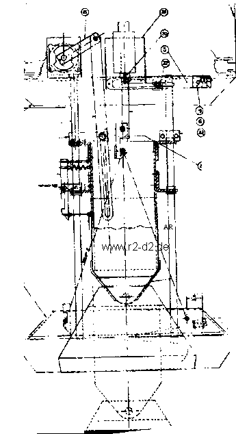 An original blueprint of the center leg