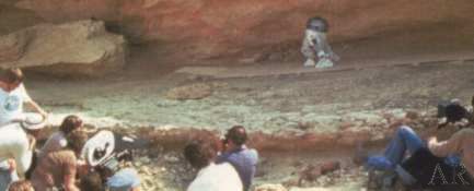 R2 during filming in the desert